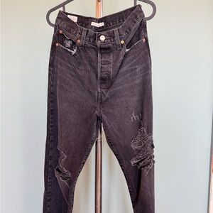 Levi's Black Distressed Women Jeans
